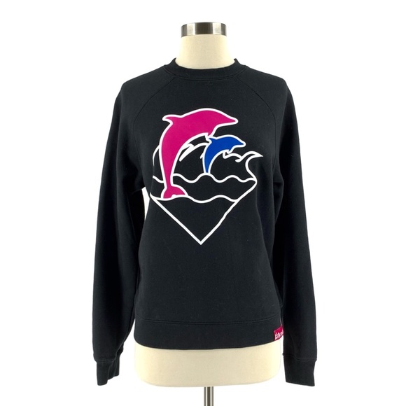 Pink Dolphin Black Crew Neck Sweatshirt Size Small - Picture 1 of 7